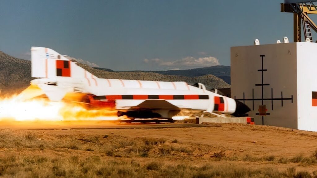 F-4 Phantom colisionando con el objetivo.