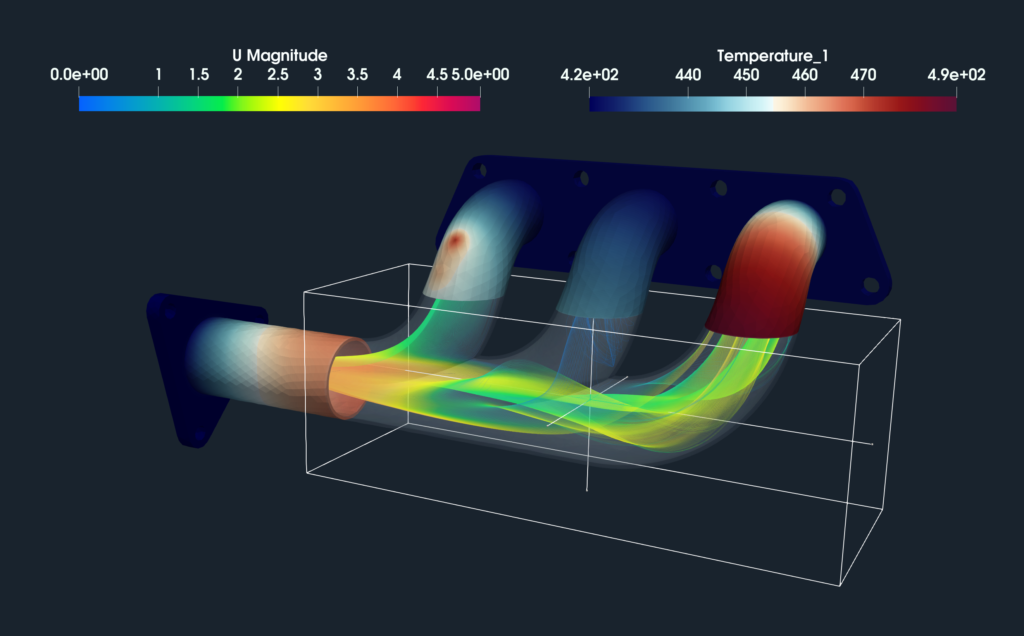 Colector de escape bajo estudio CFD