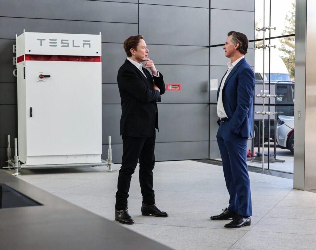 Elon Musk en las oficinas de Tesla.