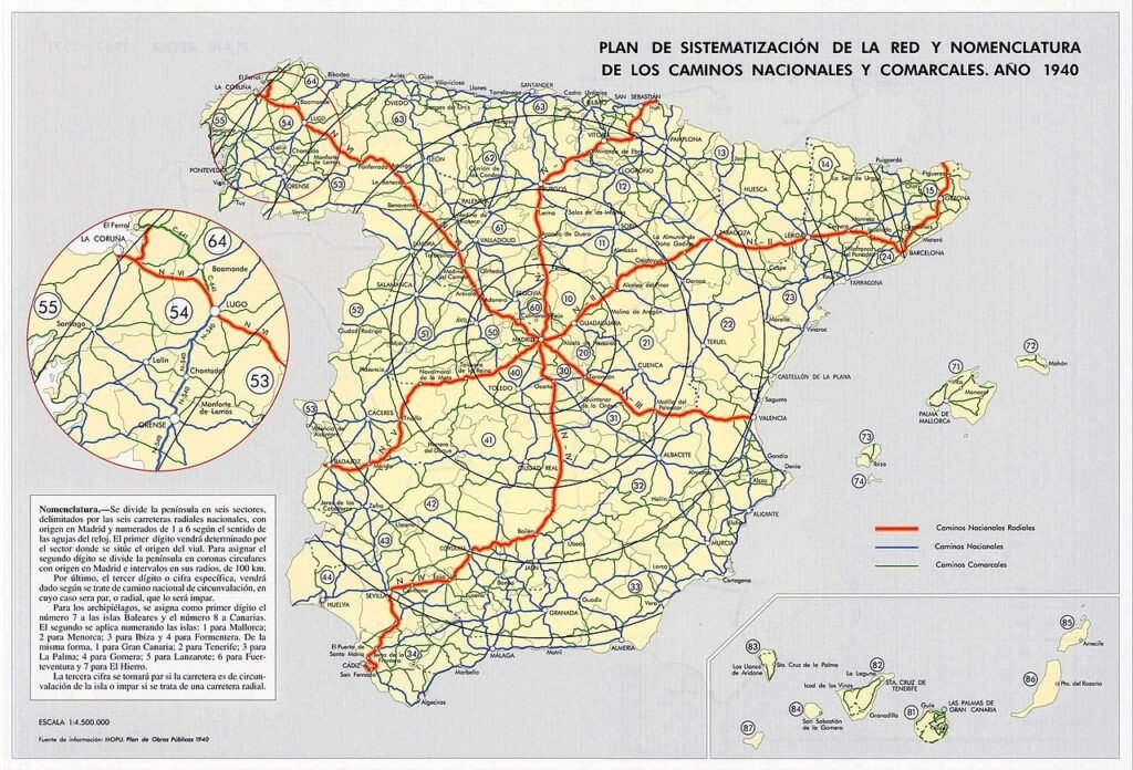 Plan de sistematización de la red y nomenclatura de los caminos nacionales y comarcales.